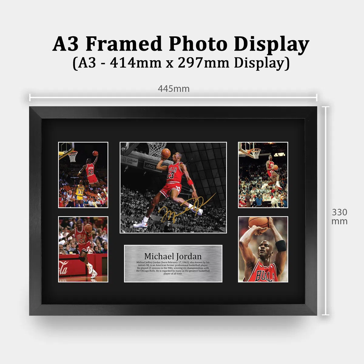 HWC Trading A3 FR Michael Jordan Gift firmato grande autografo A3 stampato Chicago Bulls regalo foto, Camera da letto