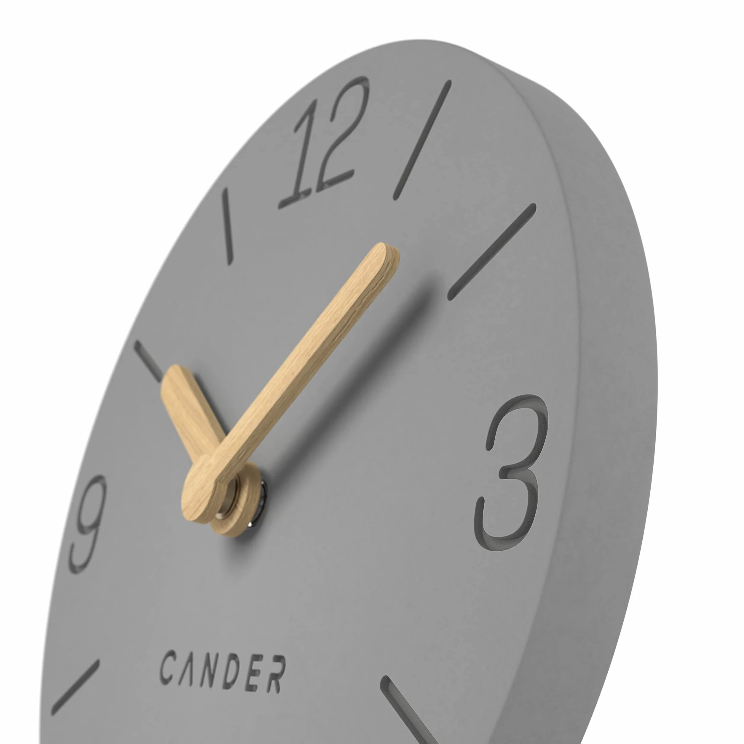 Cander Berlin MNU 2615 H Orologio da tavolo grigio alimentato a batteria senza ticchettio vintage analogico moderno in legno MDF 15 cm