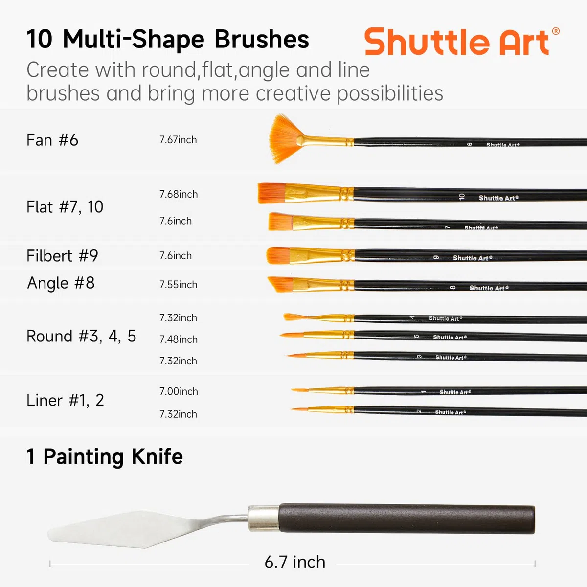 Shuttle Art Colori Acrilici per Dipingere 48 Pezzi, Set Pittura da 30 Colori(36 ml) con 10 Pennelli, Spatola, Spugna, Tela, Tavolozza, Acrylic Paint per Artisti Principianti Bambini, Non-Tossico