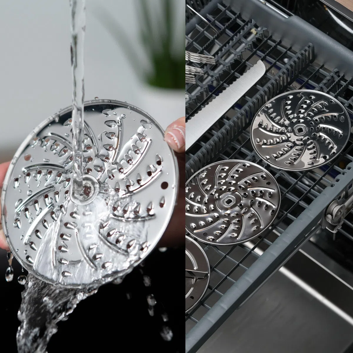 Westmark Affetta-verdure con 3 dischi, Lame in acciaio inox, Schnitzel Mouli, Antracite/Argento/Rosso, 11712260