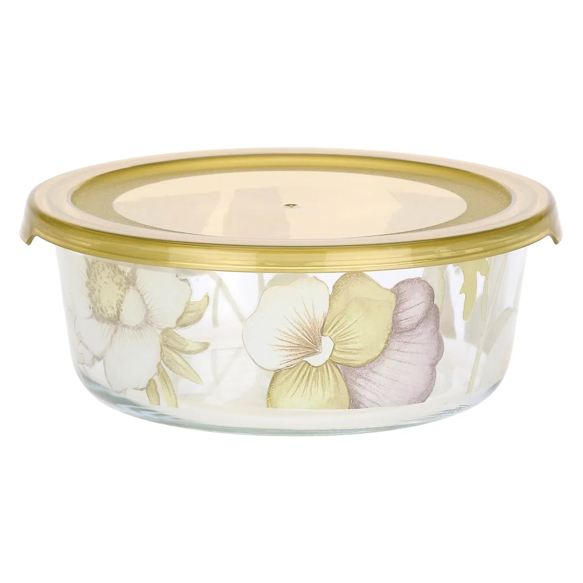 THUN - Set 3 contenitori ermetici - vetro - Collezione Country Bloom - 17,2 x 6,5cm 800ML - 15 x 6cm 500ML - 13 x 5,2 300ML