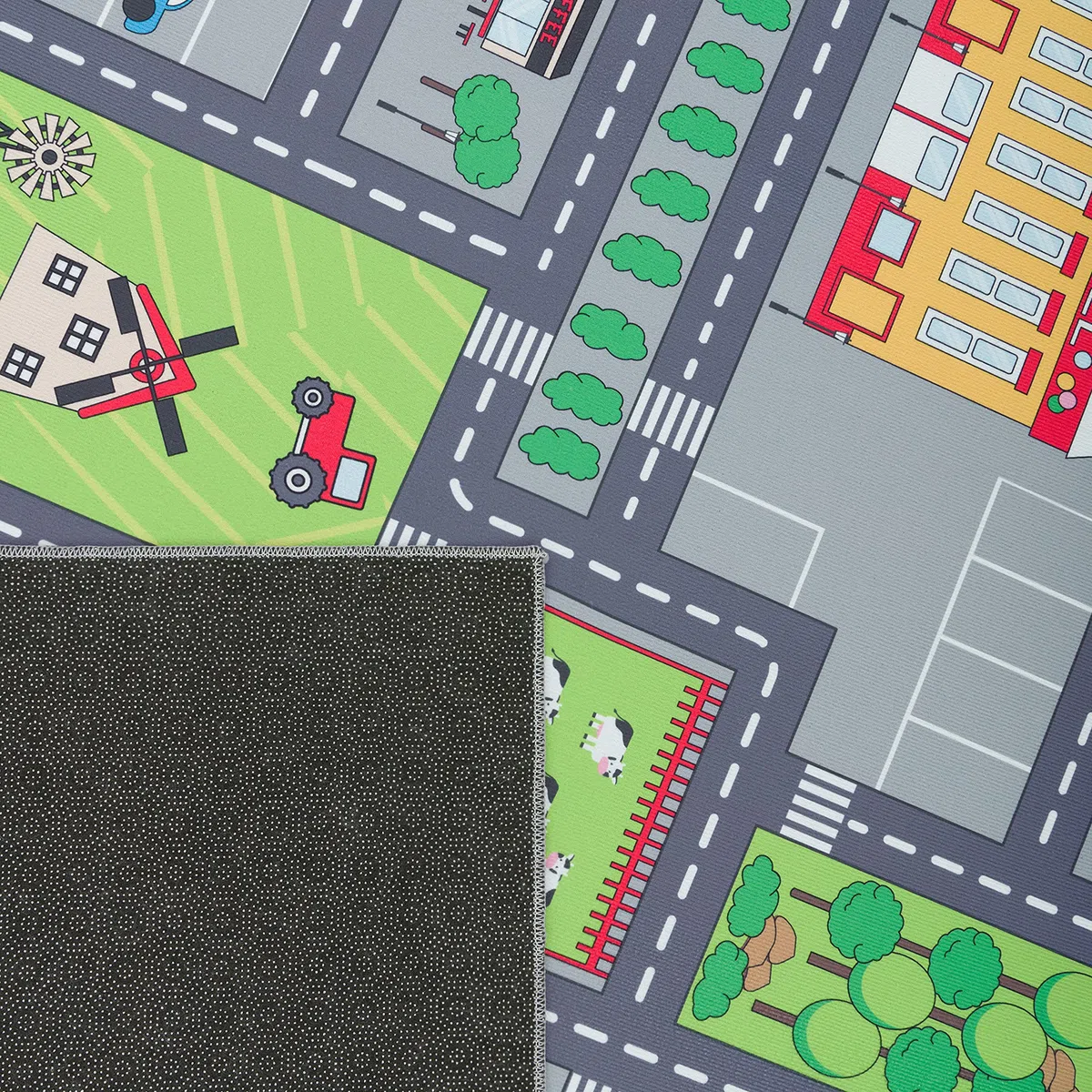 Paco Home Tappeto da gioco per la camera dei bambini, grigio, con strade, ragazze, ragazzi, Dimensione:100x200 cm, Colore:Grigio 3