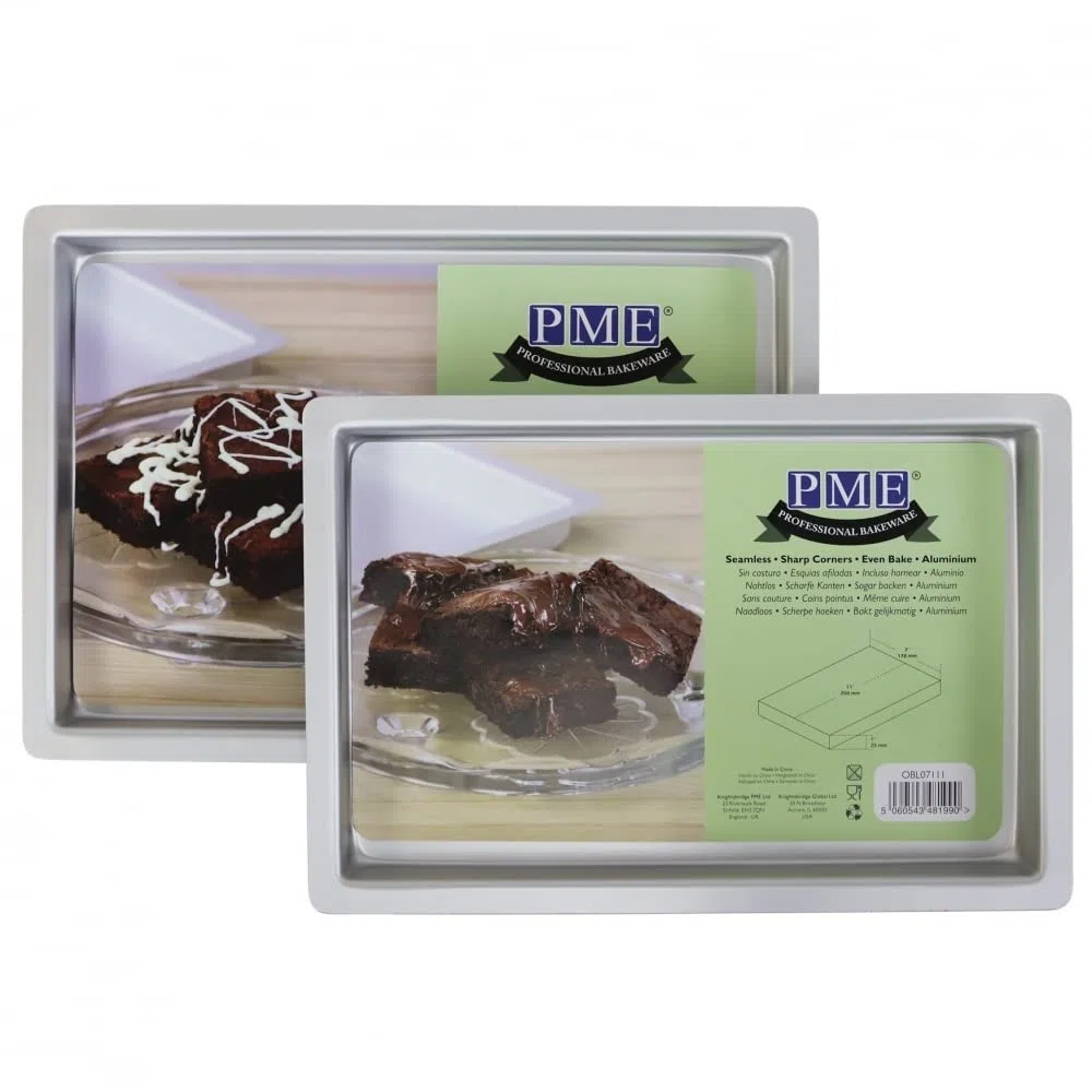 PME OBL08121 - Tortiera rettangolare, in alluminio, dimensioni: 20,3 x 30,5 x 2,5 cm