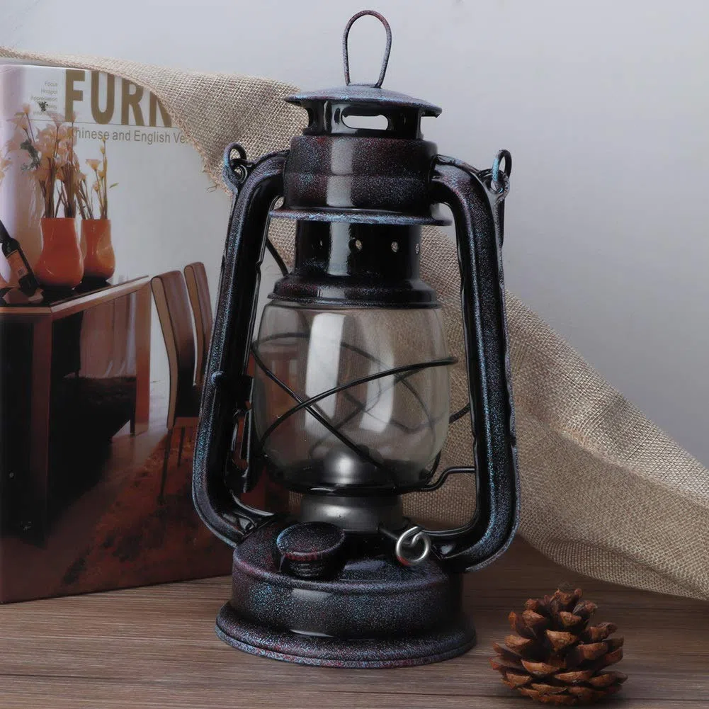 Nikou Lampada a Olio Originale, Lampada da Cherosene Classica Feuerhand Hurricane Lantern Portable Outdoor Camping Lights, 24cm