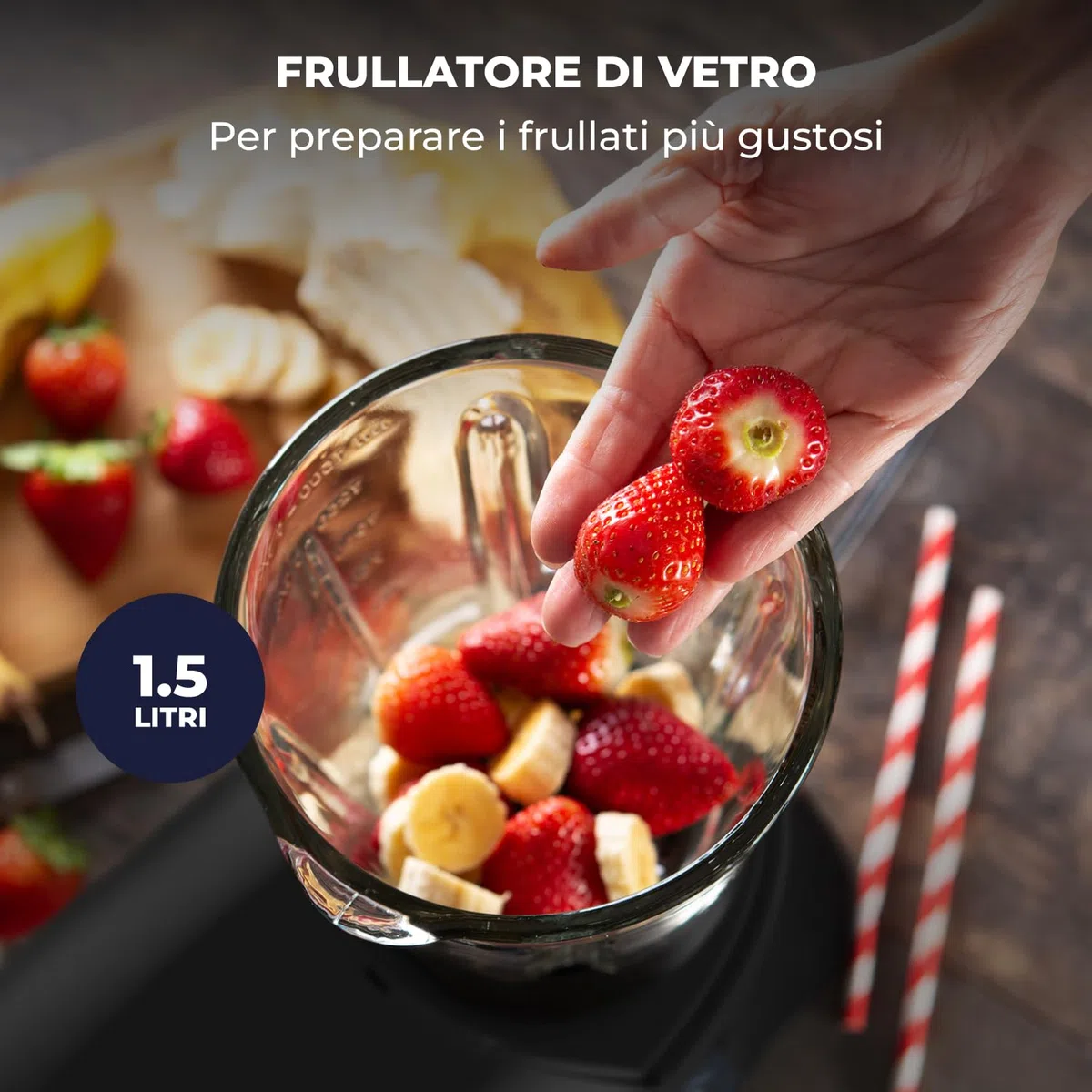 Brocca frullatore - Caraffa frullatore adatta per Fentic SM-1504P e SM-1504BM