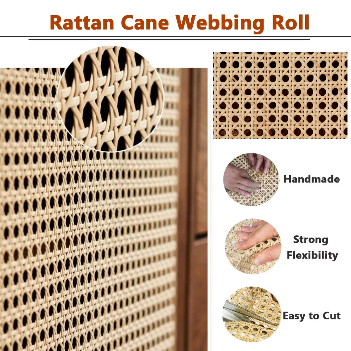 Tessuto di Rattan Naturale Paglia di Vienna per Sedie,Rotoli di Paglia di Vimini per Progetti di Riparazione di Sedie,Cannage,Schienali di Sedie Poltrone,Sostituzione per Sedia Bistrot Vienna Thonet (