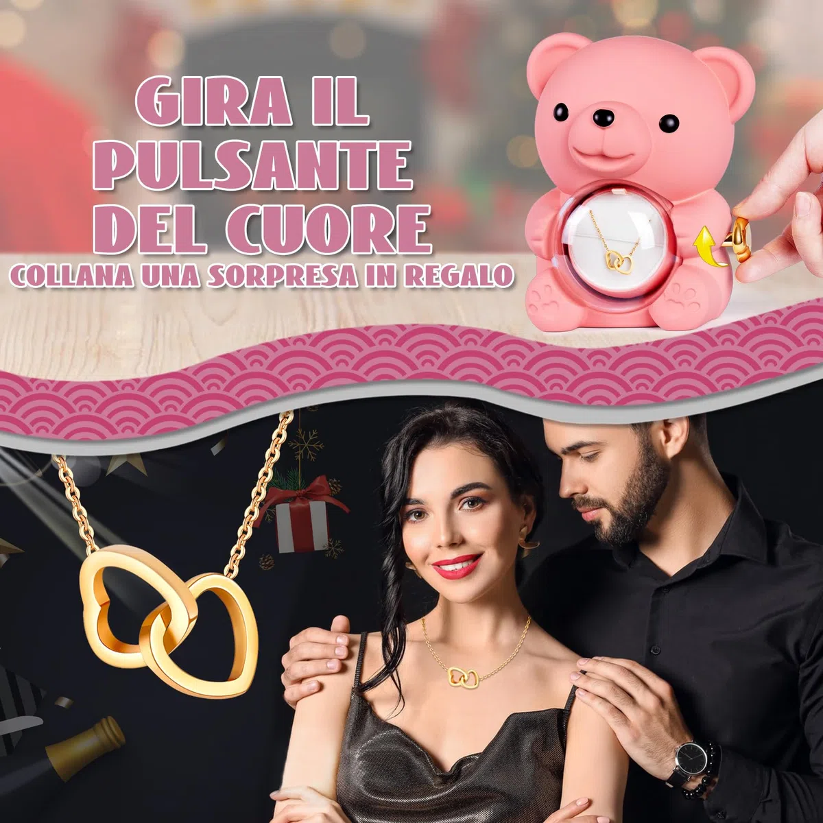 Rosa Eterna Confezione Regalo,Confezione Regalo con Orsetto Rosa Eterna,Orsetto di Stabilizzata Vera Regalo per Donna, Mamma, San Valentino,Natale,Compleanno,Fidanzata