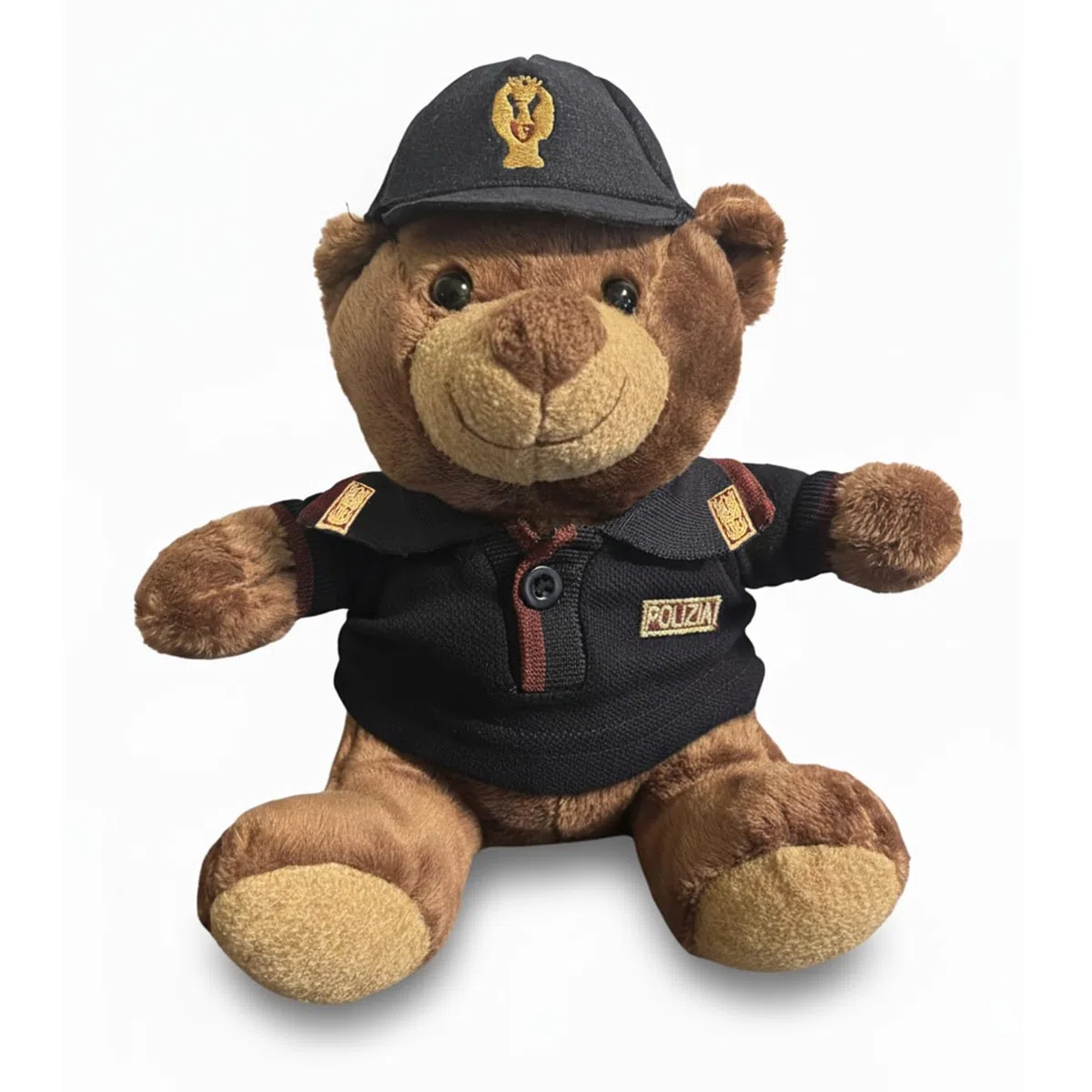 Orsetto Poliziotto Personalizzabile – Peluche Decorativo Forze dell’Ordine con Divisa Polizia, Nome Ricamato su Richiesta – Articolo da Collezione Non Giocattolo