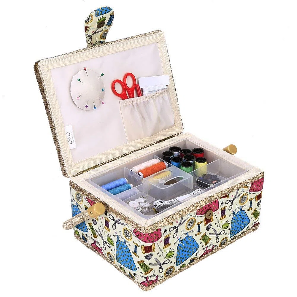 Kit da Cucito Cestino, Cestini Domestici, Ago da Cucito Storage Box Sewing Supplies Organizer per Accessori da Cucito, Rosa, Arancione, Verde Opzionale Green