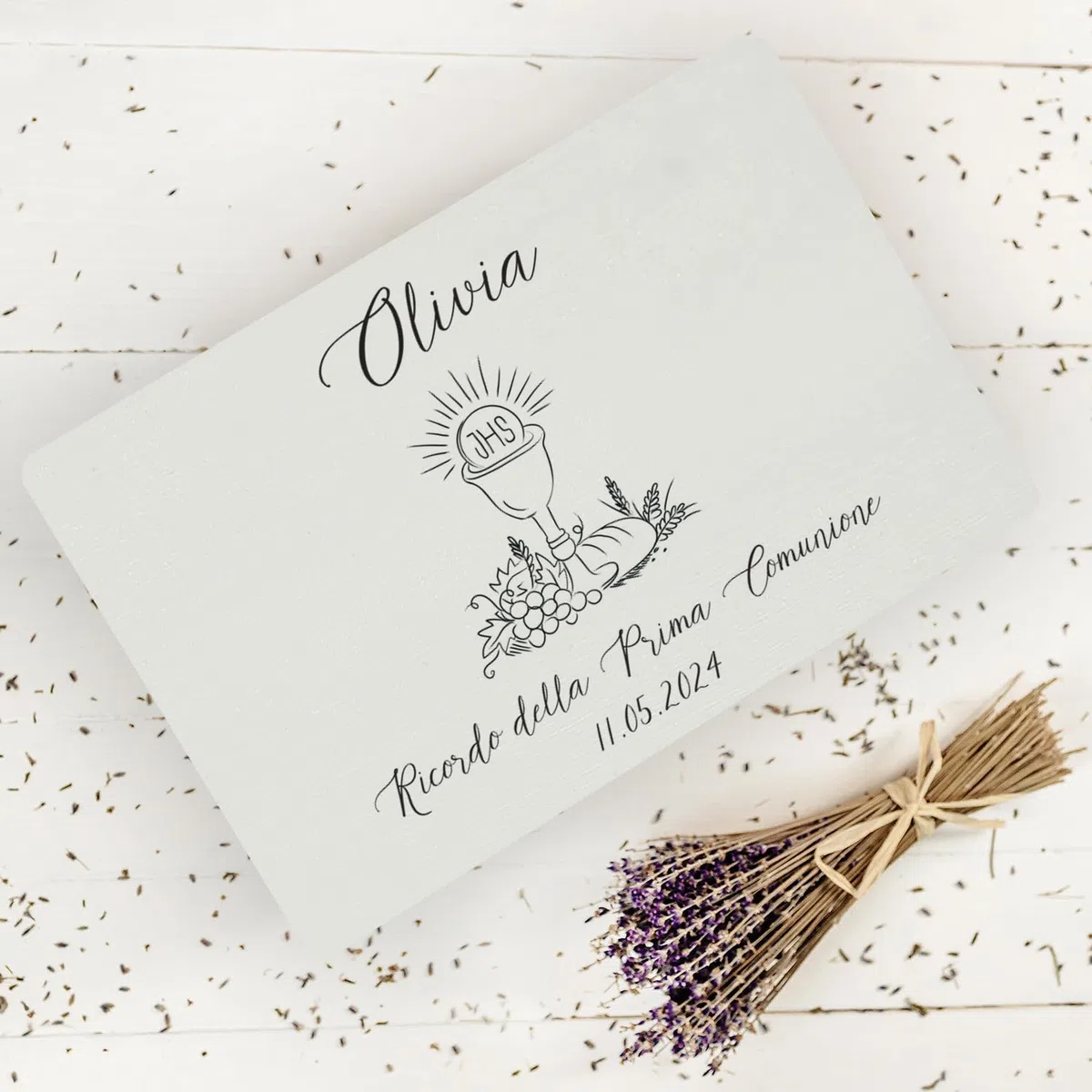 Creative Deco Prima Comunione/Cresima Scatola di Regalo Personalizzato Bianca | Scatola della Memoria in Legno per Bambino/Bambina | Personalizzata | Incisione | per Ragazzo e Ragazza