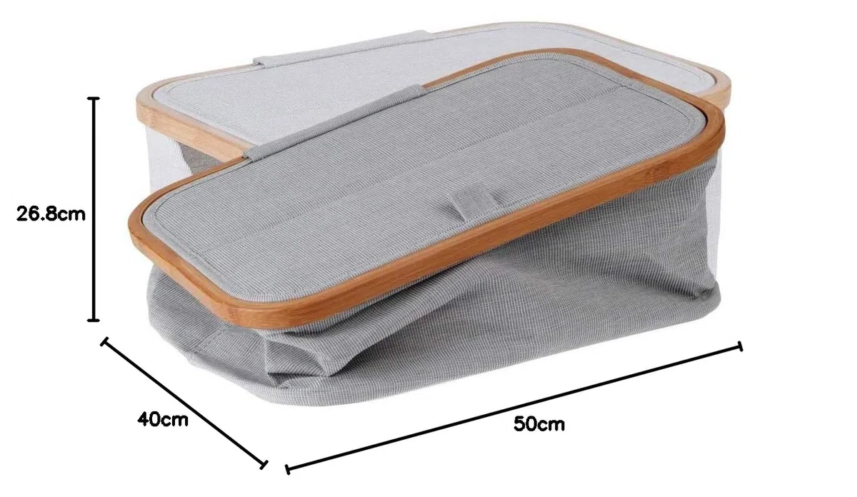 Prym Pieghevole Sewing Basket, grigio, 38 x 26 x 16 cm