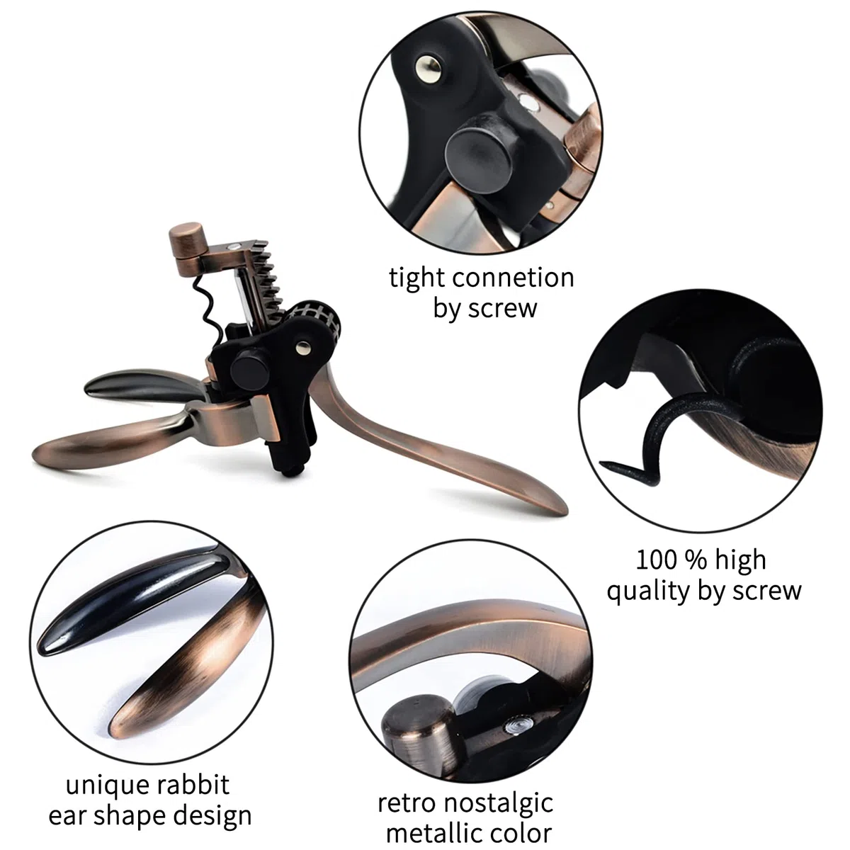 Cavatappi Vino,Apribottiglie Manuale,Cavatappi Manuale a leva Manuale con Pompa,Ergonomico,Per Cucina, Ristoranti e Bar