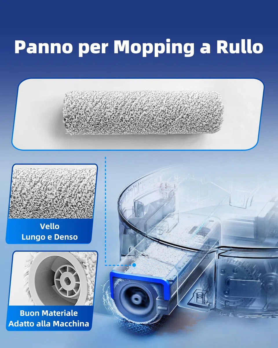 T80 Omni Ricambi Kit di 21 Accessori di ricambio per Ecovacs Deebot T80 OMNI(Non per T80S OMNI) - 1 Spazzola Principale, 3 Rulli Per Spazzole Mop, 6 Sacchetti, 4 Filtri, 6 Spazzole Laterali