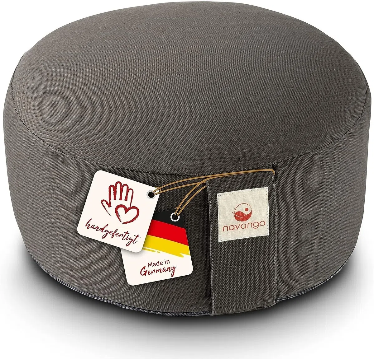Cuscino Meditazione Zafu Zen | Cuscino Rotondo Yoga | Altezza Seduta 15 cm, Imbottitura 100% Pula di Farro | Cuscino da Pavimento | Rivestimento in Cotone Lavabile | Cuscino Yoga Meditazione
