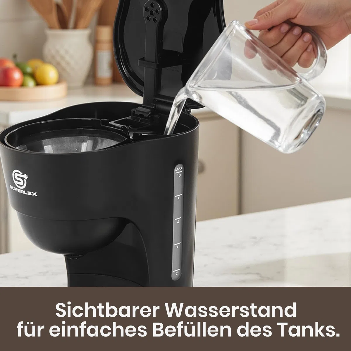 Macchina Caffè con Filtro 1,25 L per 10 Tazze Macchina Caffè Cialde e Americano Riscaldamento Rapido Antigoccia Spegnimento Automatico per Casa e Ufficio