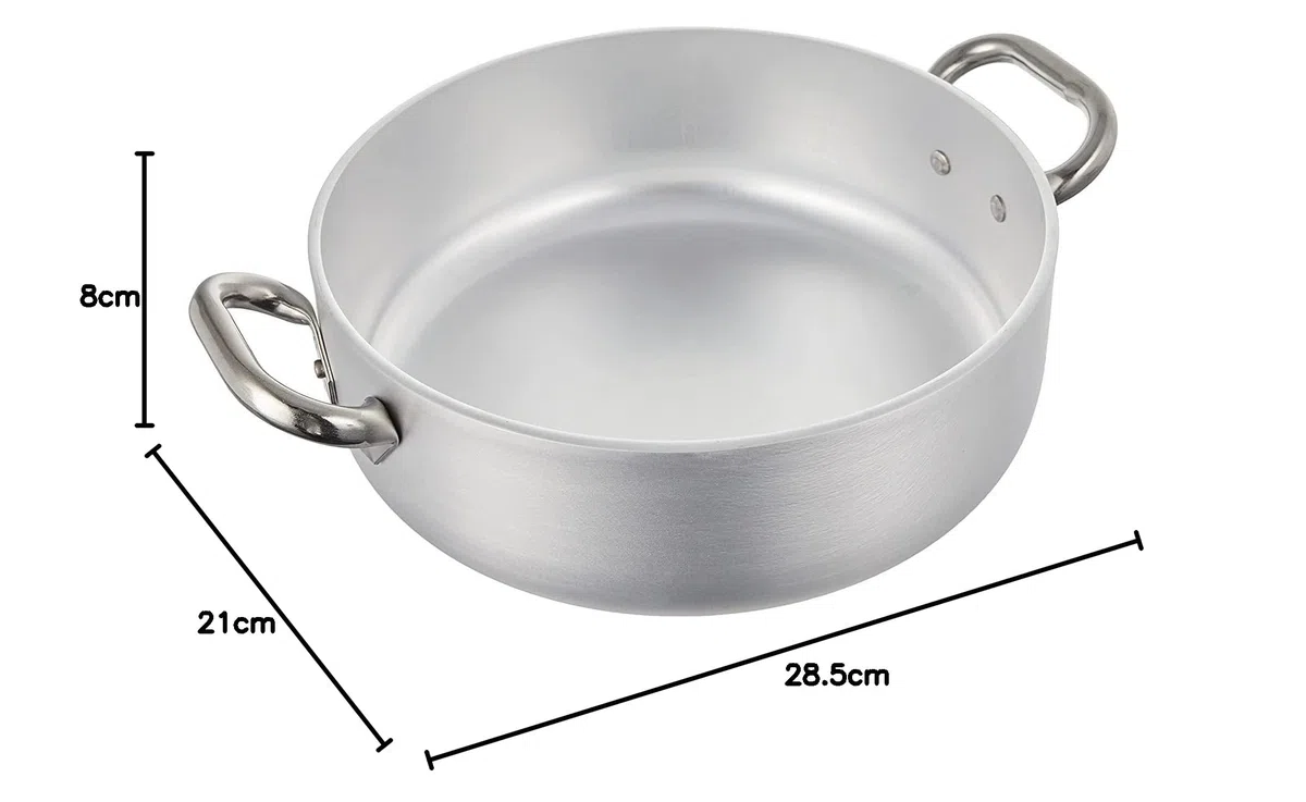 Pentole Agnelli ALMR110620 Casseruola Cilindrica, Bassa con 2 Manici in Acciaio Inossidabile, Argento, 20 cm, 1 Pezzo