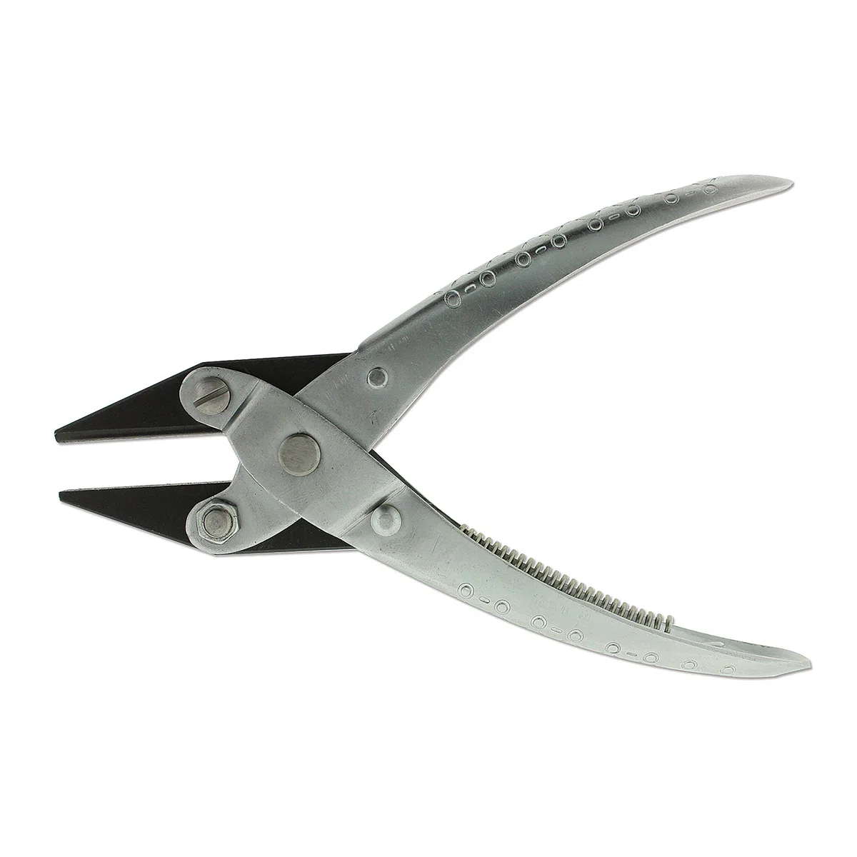 The Beadsmith Pinze parallele a becco semicircolare/piatto, 140 mm, strumento in acciaio per la creazione di gioielli, con molla