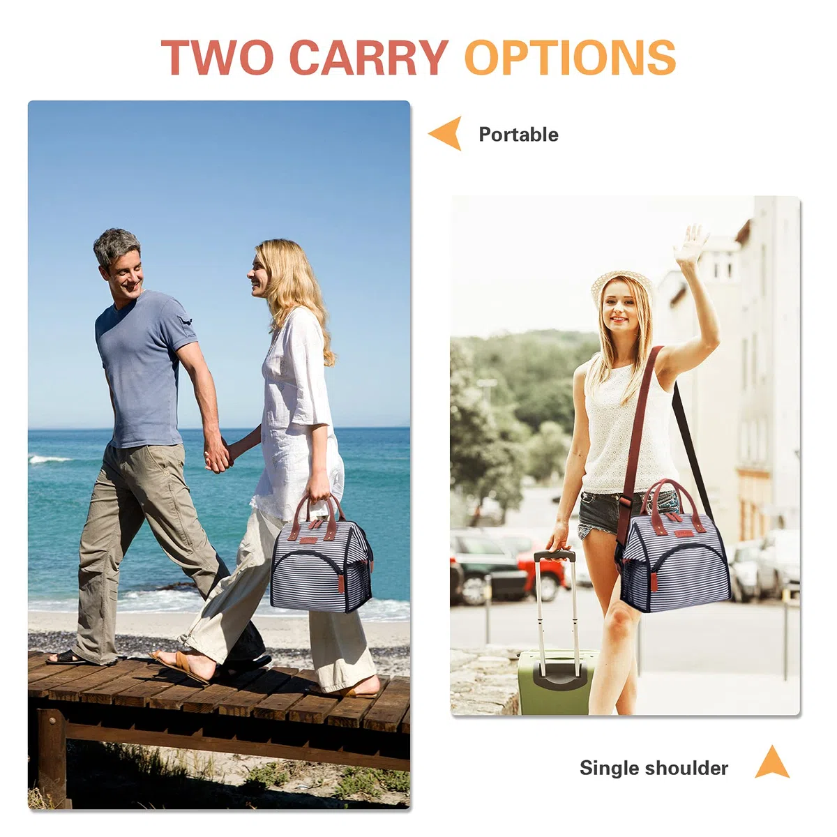 Borsa Termica, ANGGO Frigorifero Isotermico per Portare Frutta, Borsa Termica con Rivestimento in Plastica Isolante Termico, Ideale per Spiaggia, Picnic, Barbecue, Bambino, Donna