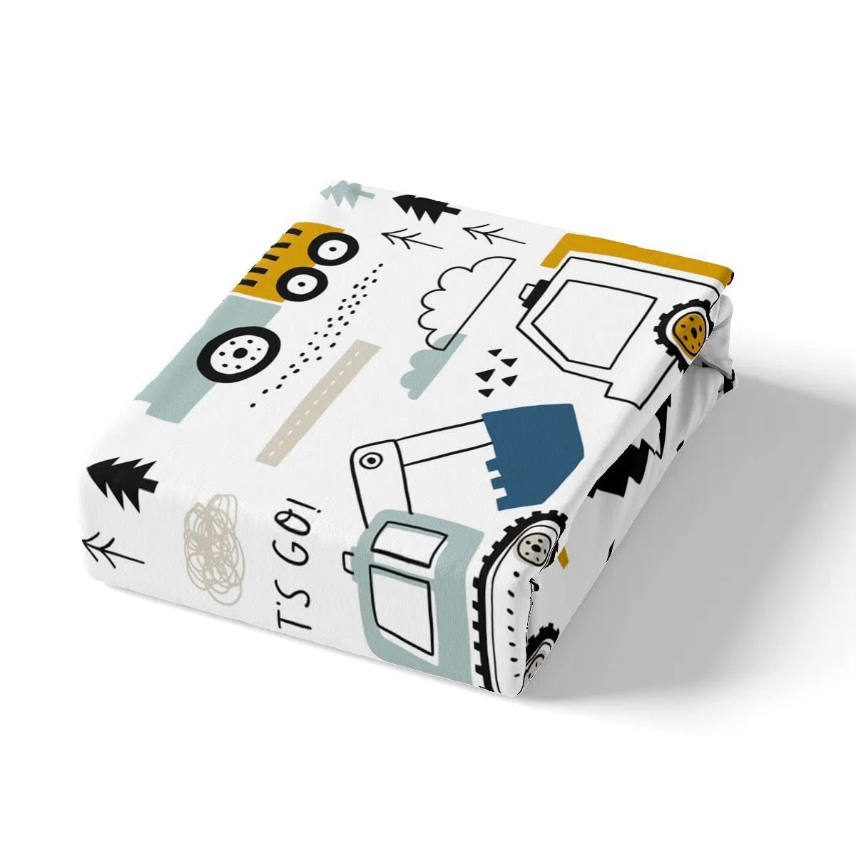 Loussiesd Set Lenzuola con Angoli Elasticizzati per Auto 140x200cm per Bambini Ragazzi Lenzuolo con Angoli Elasticizzati BAU Motivo Escavatore Gru Trattore Lenzuolo con Angoli Elasticizzati per