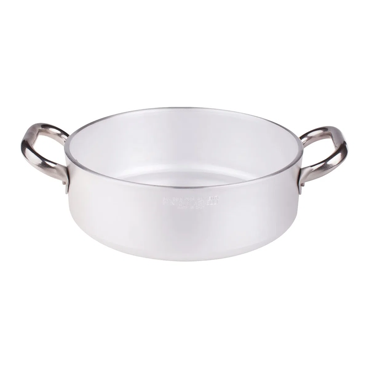 Pentole Agnelli ALMR110620 Casseruola Cilindrica, Bassa con 2 Manici in Acciaio Inossidabile, Argento, 20 cm, 1 Pezzo