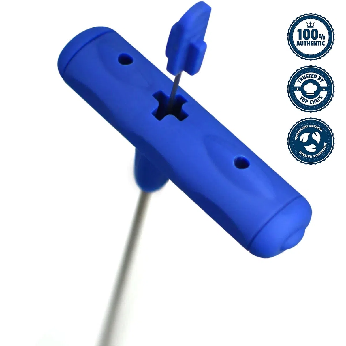 IkeJime Robusto kit di picchetto per pesce con filo in acciaio inox Shinkejime (coda gialla, spigola, orata), blu