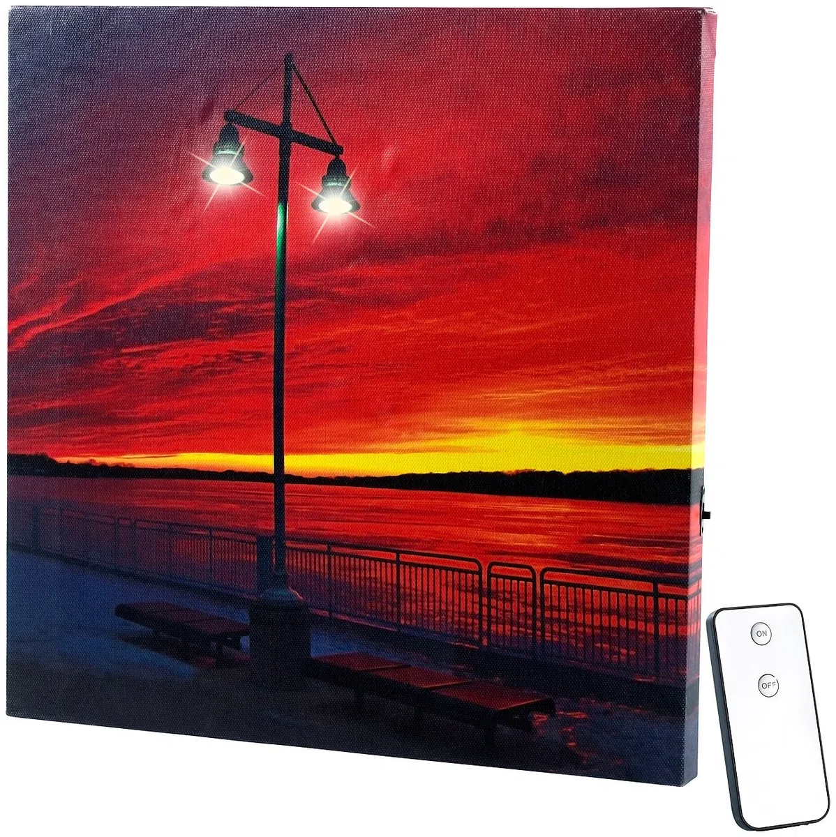 Infactory Pannelli Decorativi retroilluminati - Foto su Tela Illuminato: Quadro LED su Tela con Illuminazione, Uferpromenade
