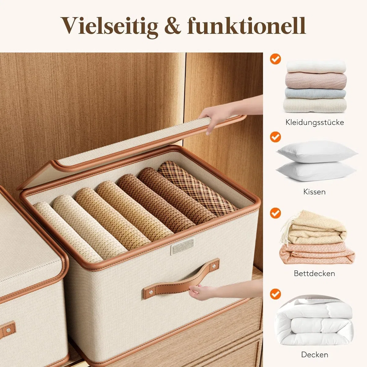 2 pezzi Scatole per Armadio,38L scatole portaoggetti pieghevoli,Contenitori Organizer armadio per Piumoni, Scatola trasloco, Buste Pieghevole per Indumenti, Coperte, Biancheria da Letto