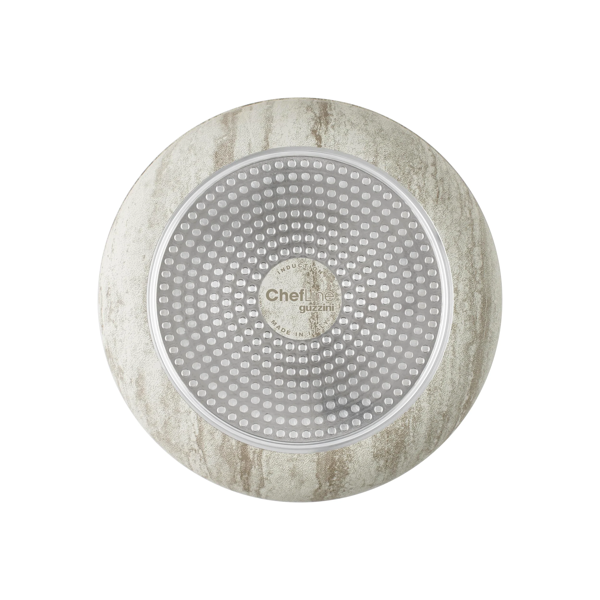 Guzzini ChefLine MARBLE MADE IN ITALY - SET 3 pezzi: 2 PADELLE (CM 24 e CM 28) con MANICO removibile