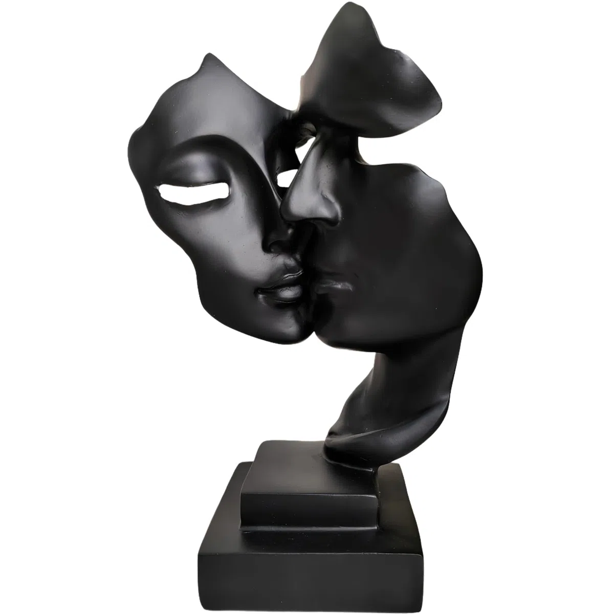 Maschera di Coppia,Statue Decorative,Decorazioni per Ufficio,Figure Decorative, Statuette Decorative Casa, Soggiorno Decorativo Moderno da Appoggiare, Scultura Astratta in Poliresina(Nero)