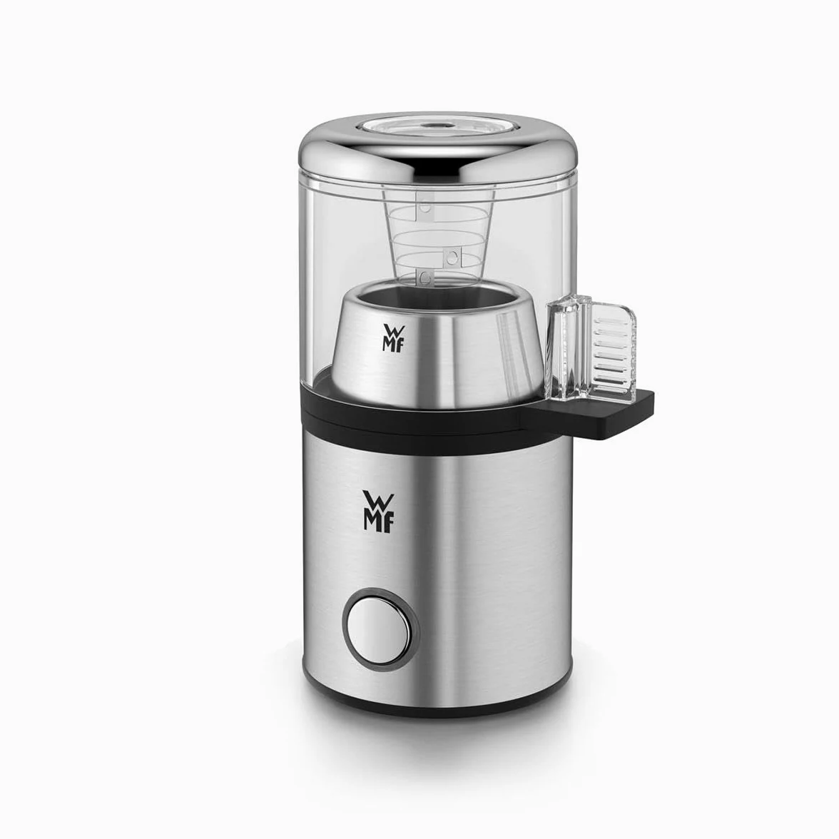 WMF KitchenMinis Cuociuova Elettrico in Acciaio Inox 18/10 Cromargan, con Misurino, Pungiuova e Portauova, Segnale Acustico e Coperchio in Tritan, Potenza 56W, Finitura Satinata Opaca