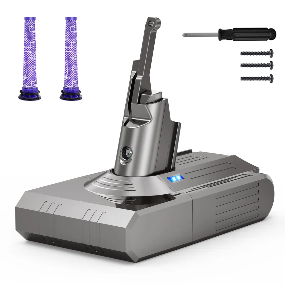 ASUNCELL Batteria di Ricambio agli Ioni di Litio da 21.6V/4600mAh con Strumenti per Tutti i Modelli Dyson V8, V8 Absolute, Absolute+, Animal, Animal+, Animal pro+, Animal Plus, Animal extra, Fluffy
