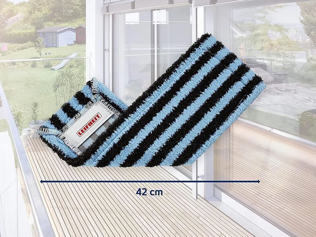 Leifheit Ricambio Profi XL outdoor set da due pezzi per sporco molto grossolano, panno di ricambio pavimenti sistema a 2 fibre, per uso esterno, ideale per pavimenti ruvidi in piastrelle e pietra.